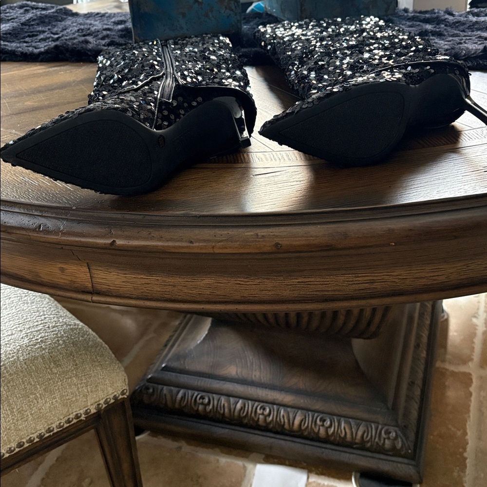 INC Skylar Black Sequin Boot NIB Size 7.5 M - Picture 3 of 6